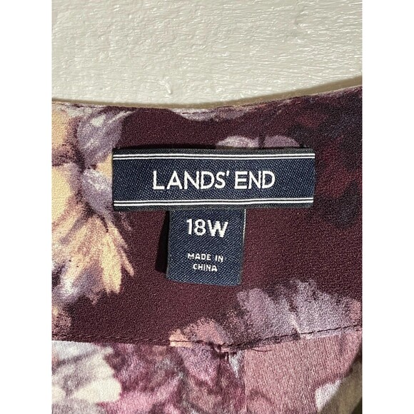 Land's End Red Floral Sheath Dress with Pockets Short Sleeve Women's 18W - Picture 4 of 14